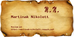 Martinak Nikolett névjegykártya